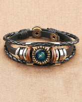 Twelve Constellations Time Gem Cowhide Bracelet