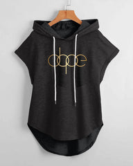 Black Dope Hem Drawstring Hooded Tee
