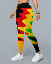 Reggae Rainbow Stripes Print Leggings