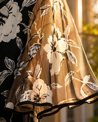 Floral Chiffon Dress with Sheer Overlay