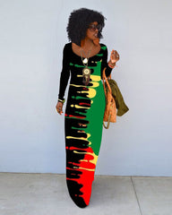 Crew Neck Long Sleeve Dress