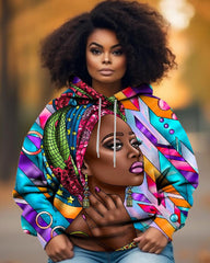 Jewel Ethnic Style Black Girl Printed Hoodie