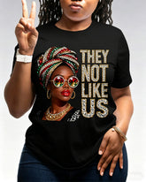 100% Cotton Juneteenth They Not Like Us Crew Neck Short Sleeve Tshirt
