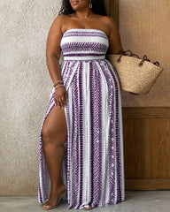 Spring Summer Boho Aesthetic Halter Romper, Beach Vacation Essential Beachwear, High Waist Loose Fit, Slit, All Over Print, Casual Style