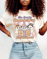 Halloween Therapist Tee Spooky Counselor 100% Cotton Crew Neck Short Sleeve Tshirt