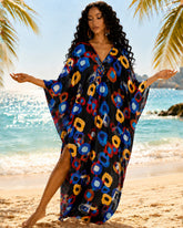 Watercolor Abstract Polka Dots Cover-Up Dress