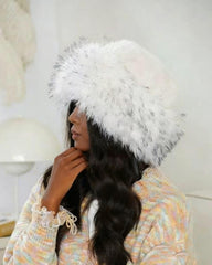 Fur Bucket Hat Warm Headwear,Cute & Versatile, Thicker Design