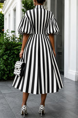 Urban Stripe & Polka Dot Regular Fit Midi Dress