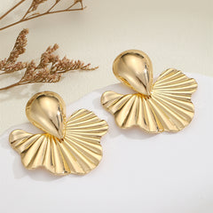 Gold Shell Teardrop Earrings