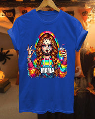 Halloween Spooky Season Cotton Crew Neck Short Sleeve Tshirt