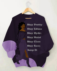 Powerful Brown Women Long Sleeve Sweatshirt