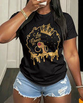 100% Cotton Leo Queen Crew Neck Short Sleeve Tshirt