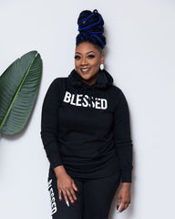 Simple Blessed Hooded Long Sleeve Two Pieces