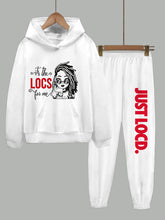It's The LOCS for Me Long Sleeve Hoodie Two Pieces Set