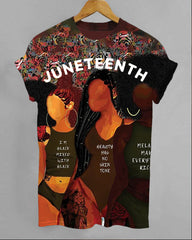 Melanin Juneteenth Crew Neck Short Sleeve T-shirt