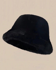 Imitation Mink Hair Fashion Warm Thickened All-match Large Brim Fleece Hat