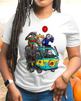 Halloween Here We Come Cotton Crew Neck Short Sleeve Tshirt