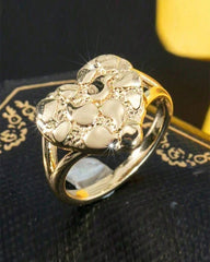 Women's Nugget Gold-Plated Heart Ring