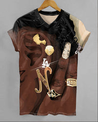Fashion Black Woman Art V-neck Short Sleeve Tshirt