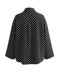 Urban Classic Polka Dot Print Loose Long Sleeves Lapel Blouses&Shirts Tops