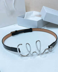 Women's Gold Letter Belt
