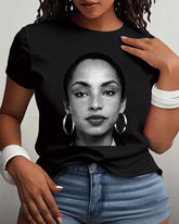 100% Cotton Graphic Sade Adu Heavy Crew Neck Short Sleeve Tshirt