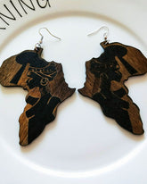 African Beautiful Women's Wooden Earrings