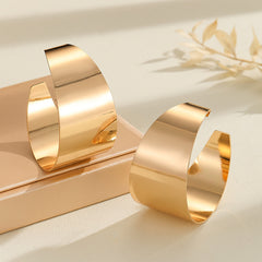 Simple Gold Polished C-shaped Earrings
