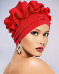 Women'S Turbans Made of with Continuous Pleats in African Style