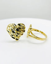 Women's Nugget Gold-Plated Heart Ring