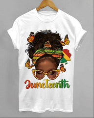 Juneteenth Butterfly Afro Girl Unisex Short Sleeve Tshirt