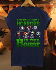 There Are Horrors In This House Pumpkin Hallowee 100% Cotton Crew Neck Short Sleeve Tshirt