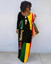 Face Art Crew Neck Long Sleeve Dress