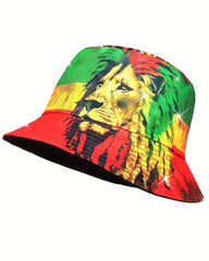 Reggae Lion Vintage Double-Sided Fisherman Hat