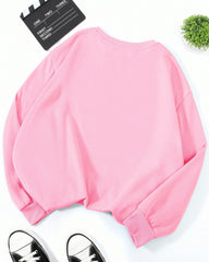 Halloween Pink Ghost Cotton Long Sleeve Sweatshirt