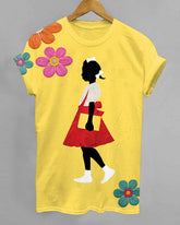 Ruby Bridges Flowers Print Crew Neck Short Sleeve Tshirt