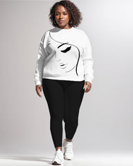 Artistic Face Print Sweatshirt Two Pieces Set