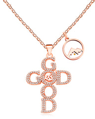 GOD IS GOOD Inlaid with Zircon Necklace