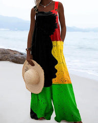 Black Ethnic Historical Month Printed Jumpsuit