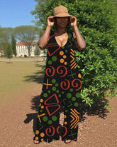 Juneteenth V-Neck Hooded Sleeveless Jumpsuit