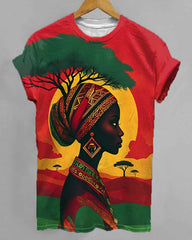 Juneteenth Black Girls Colorblock Print T-Shirt