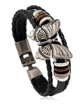 Elegant Butterfly Multi-Leather Bracelet