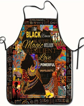African American Woman Adjustable Apron,Sleeveless Kitchen Cover-Up, Chef'S Work Uniform for Cooking