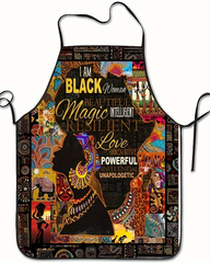 African American Woman Adjustable Apron,Sleeveless Kitchen Cover-Up, Chef'S Work Uniform for Cooking
