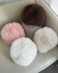 Faux Fox Fur Thickened Thermal Beanie Hat
