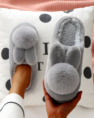 Plush Cute Rabbit Thermal Non-slip Cotton Slippers