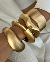 Irregular Wide-Band Metal Bracelet