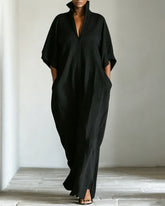 Mid-length Sleeve V-neck Casual Loose Dress