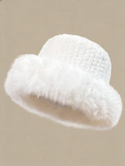 Autumn And Winter Furry Plush Cap Outdoor Furry Fashion Cap Fleece-lined Thickened Fisherman Hat