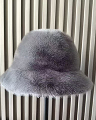 Imitation Mink Hair Fashion Warm Thickened All-match Large Brim Fleece Hat